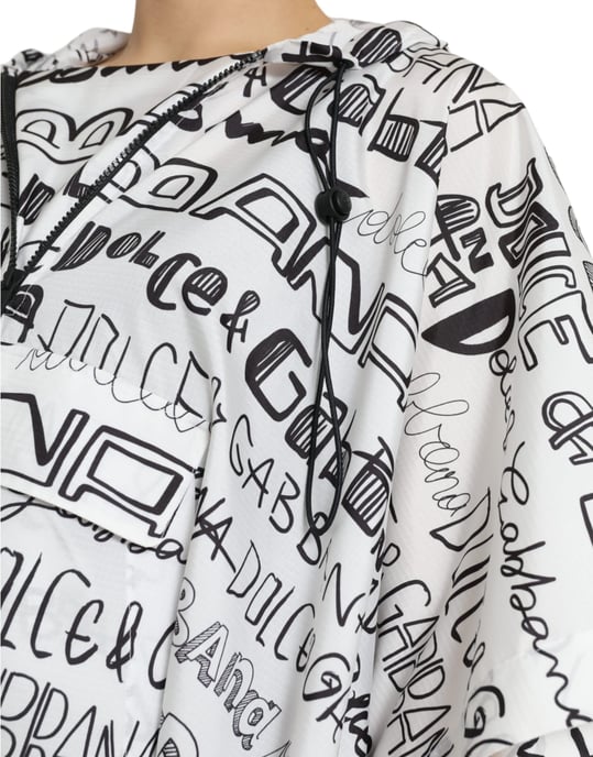 Hooded Graffitiprint Poncho Tsh83782 - Image 5