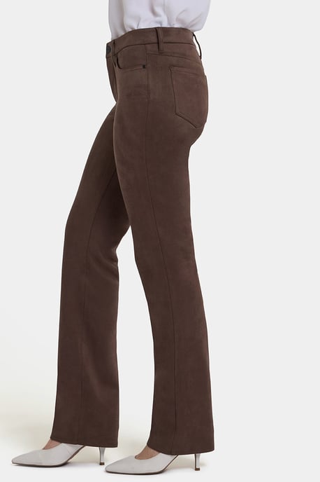 Marilyn Rechte Broek in Stretch Nepleer | Koffieboon - Image 2