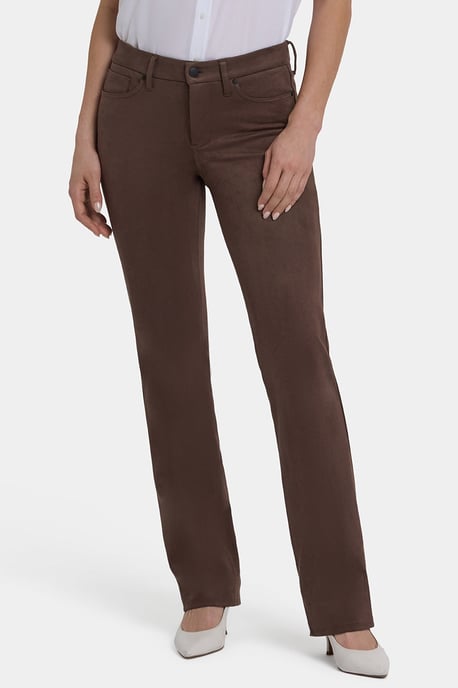 Marilyn Rechte Broek in Stretch Nepleer | Koffieboon - Image 3