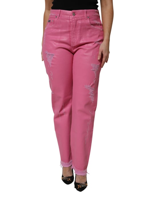 Versleten Hoge Taille Rechte Jeans - Image 1