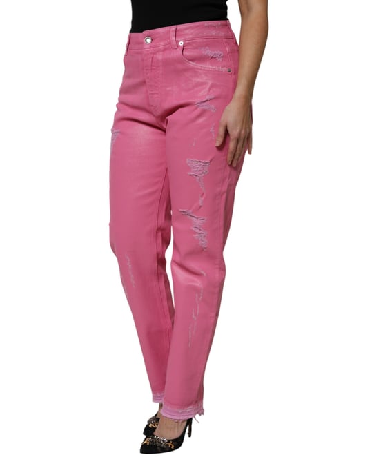 Versleten Hoge Taille Rechte Jeans - Image 3