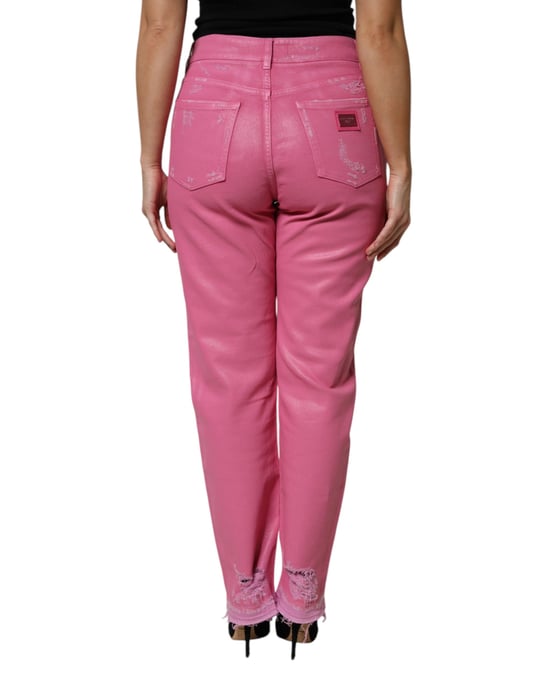 Versleten Hoge Taille Rechte Jeans - Image 4