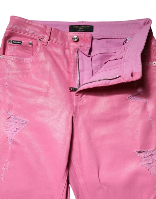 Versleten Hoge Taille Rechte Jeans - Image 6