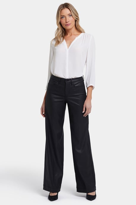 Gecoate Teresa Wijde Pijpen Jeans | Zwart Gecoat - Image 1