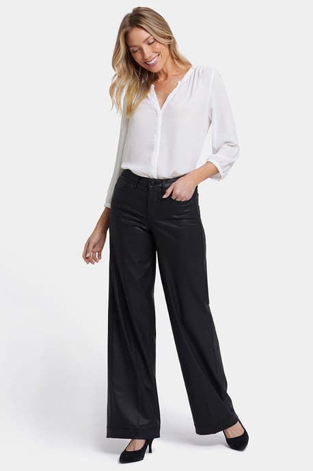 Gecoate Teresa Wijde Pijpen Jeans | Zwart Gecoat - Image 3