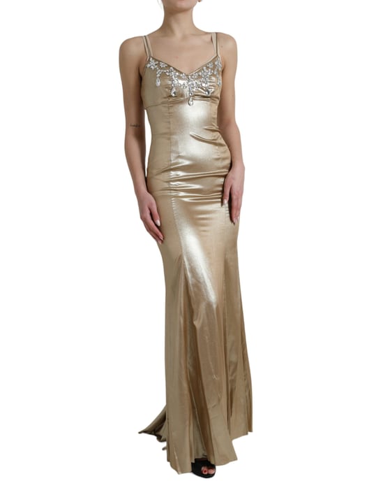 Gouden Avondjurk Mouwloos V-hals Gown - Image 2