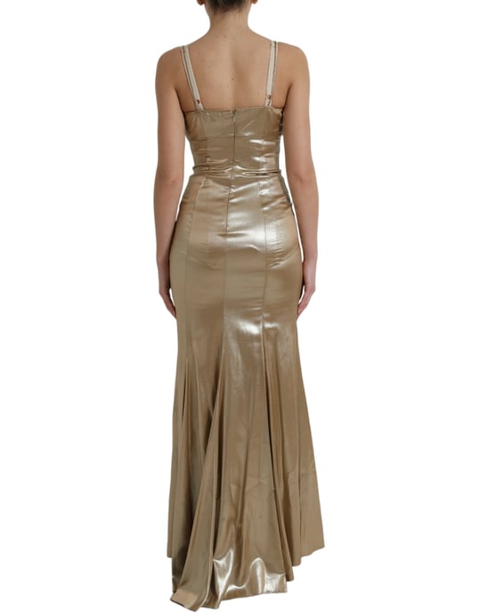 Gouden Avondjurk Mouwloos V-hals Gown - Image 3