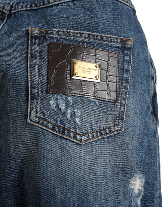 Hoge taille versleten denim shorts - Image 4