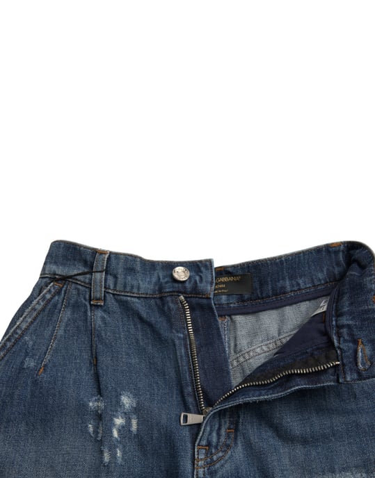 Hoge taille versleten denim shorts - Image 5
