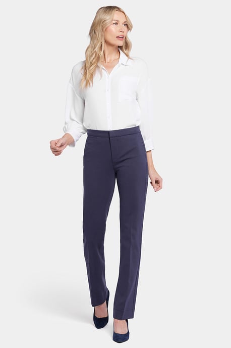 Slimme Broek in Ponte Knit | Oxford Marineblauw - Image 1