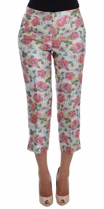 Bloemenbrokaat Broek Korte Stijl - Image 3