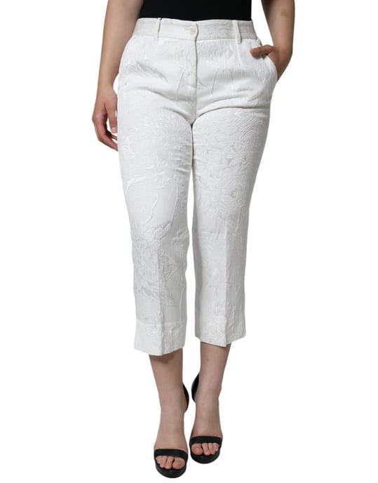 Florale Brocade Cropped Broek - Image 1