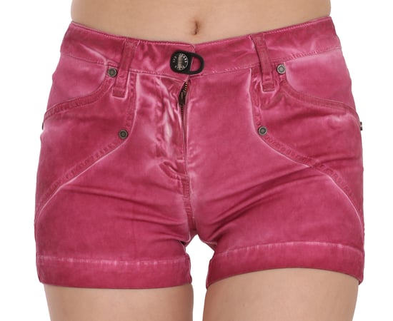 Plein Sud Pan70241 Roze Denim Shorts - Image 1