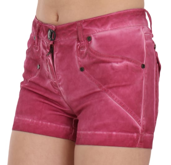 Plein Sud Pan70241 Roze Denim Shorts - Image 3
