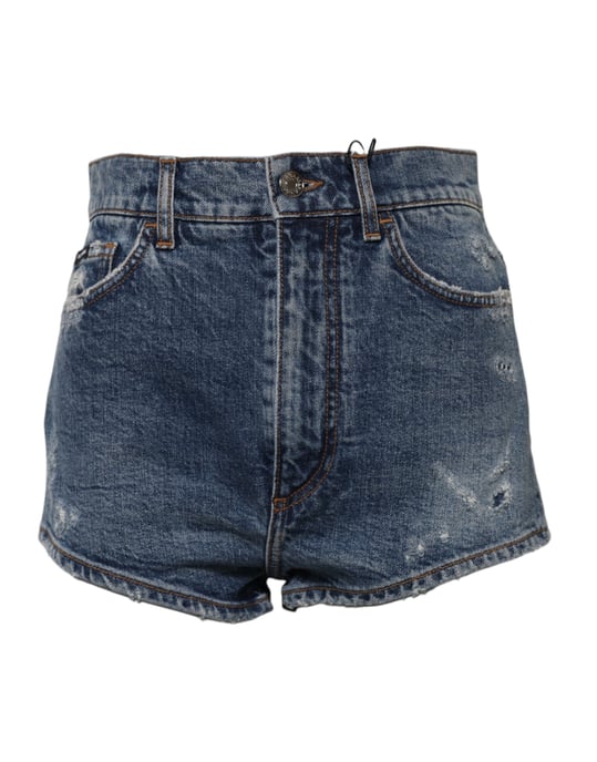 Denim Versleten Shorts - Image 1