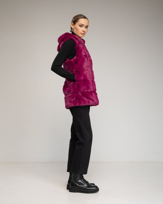 Leren vest met capuchon - Image 3