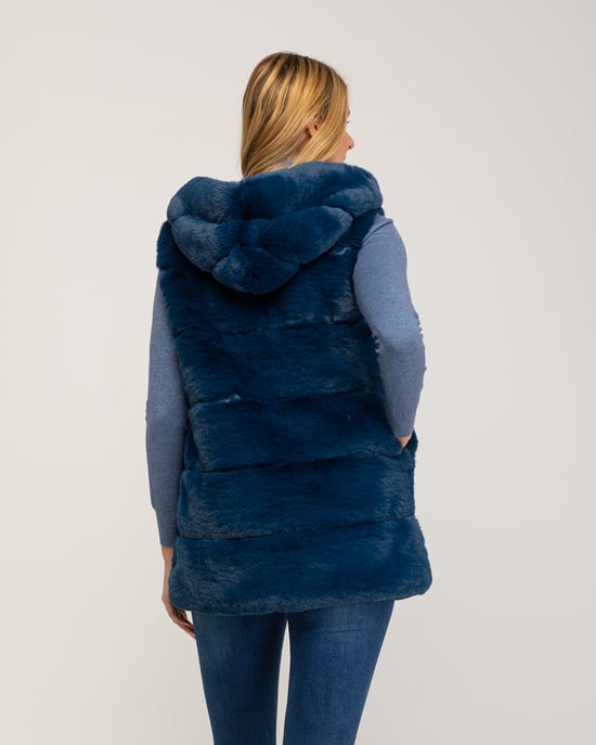 Leren vest met capuchon - Image 2