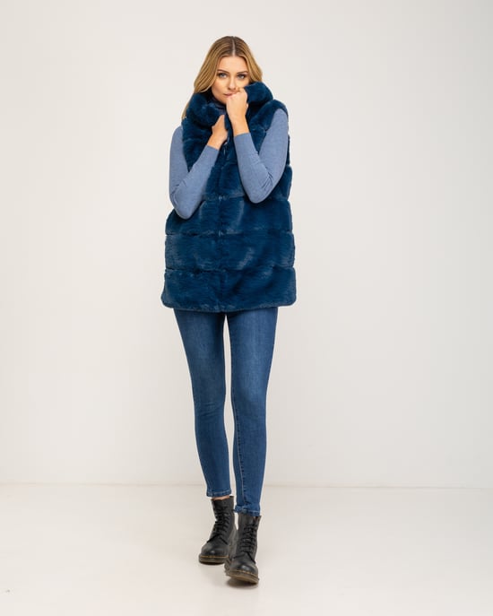 Leren vest met capuchon - Image 3