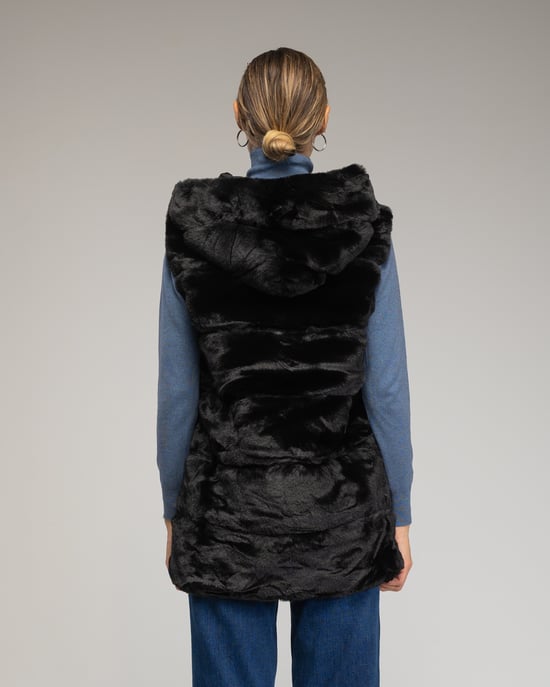 Leren vest met capuchon - Image 2