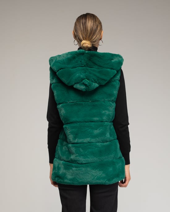 Leren vest met capuchon - Image 2
