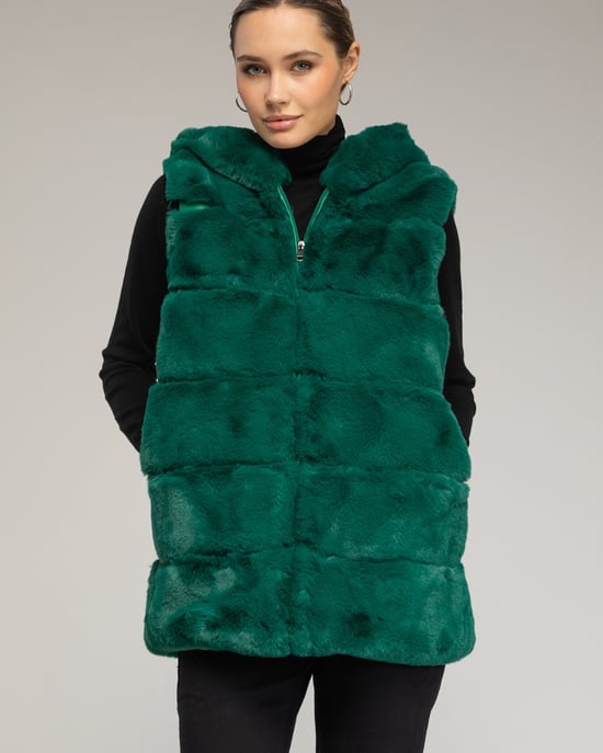 Leren vest met capuchon - Image 3