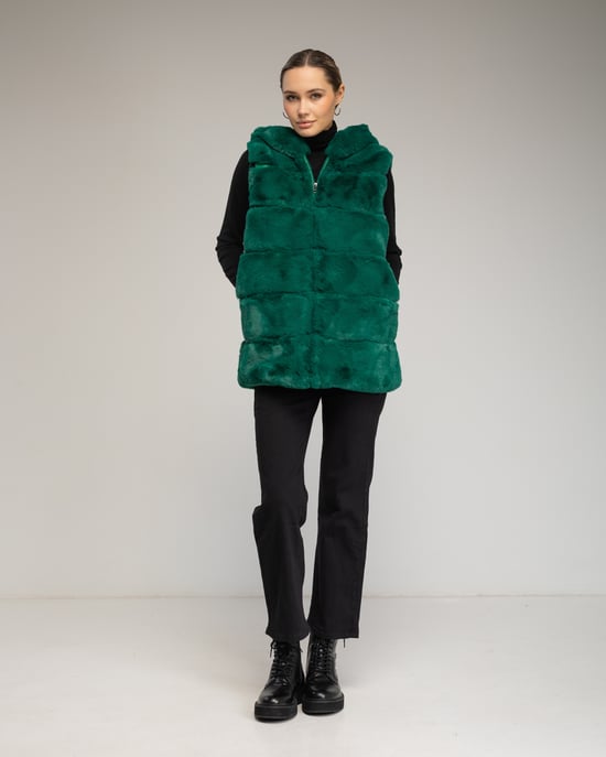 Leren vest met capuchon - Image 4