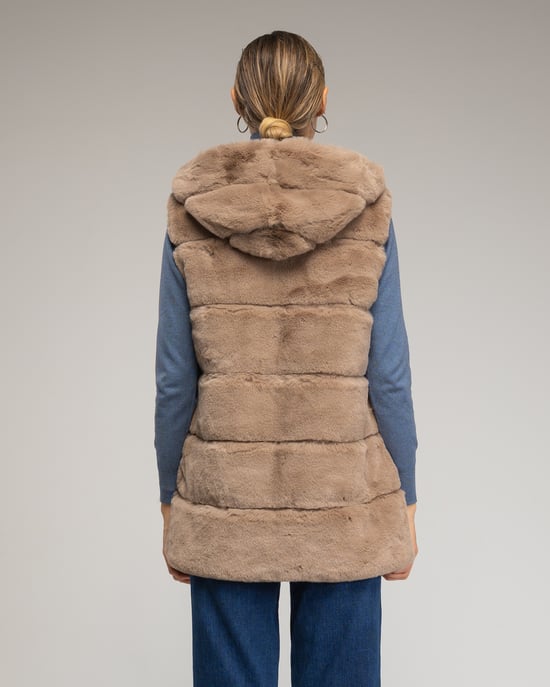 Leren vest met capuchon - Image 2