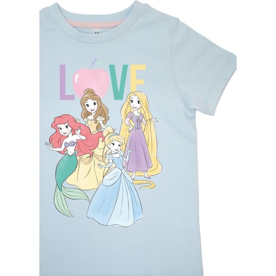 Disney Meisjes Love Princess AOP Lange Pyjama Set met Korte Mouwen (Babyblauw) - Image 2