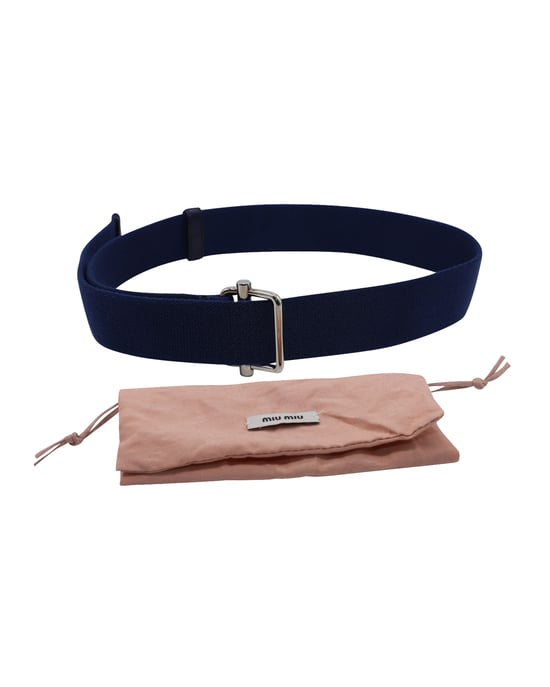 Miu Miu riem met gespsluiting in marineblauw canvas - Image 2