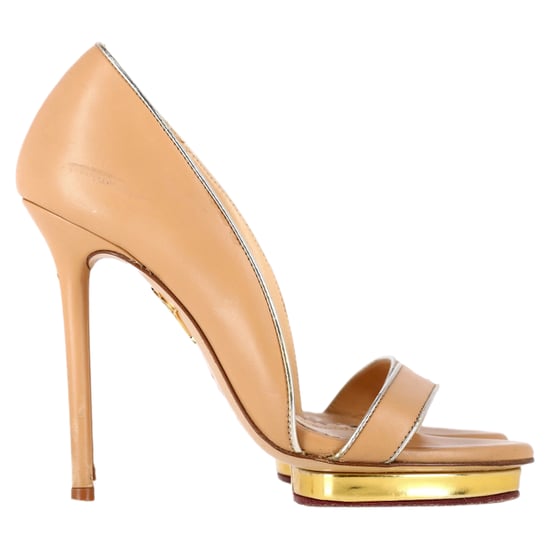 Charlotte Olympia Christine open teensandalen in beige leer - Image 1