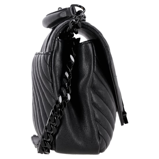 Saint Laurent Chevron Quilted Medium College Top Handle Bag in zwart leer - Image 2