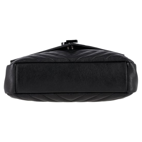 Saint Laurent Chevron Quilted Medium College Top Handle Bag in zwart leer - Image 4