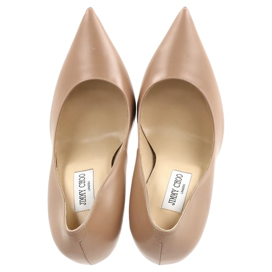 Jimmy Choo Anouk pumps met spitse neus in beige leer - Image 4