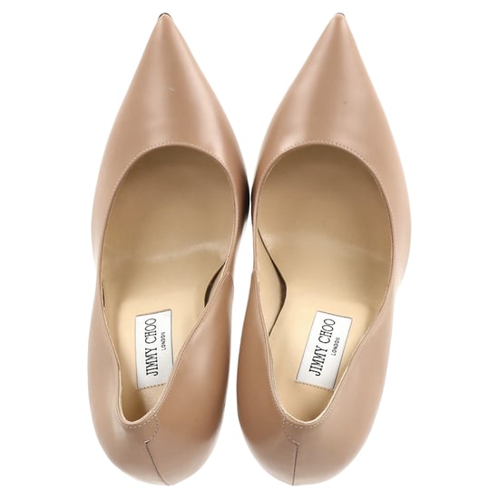 Jimmy Choo Anouk pumps met spitse neus in beige leer - Image 6