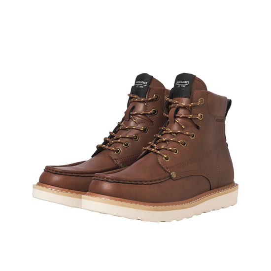 Jack And Jones Heren Archway Moc Toe Enkellaarsjes (Cognac) - Image 4