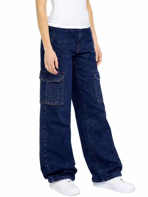 Enzo | Dames Cargo Baggy Jeans - Image 3