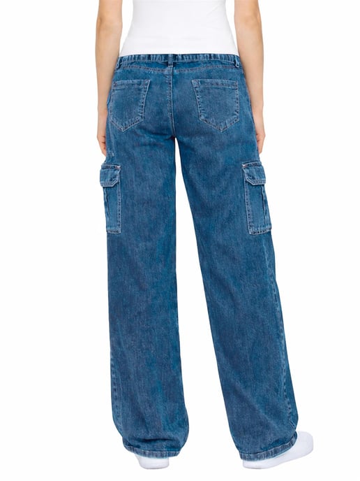 Enzo | Dames Cargo Baggy Jeans - Image 2