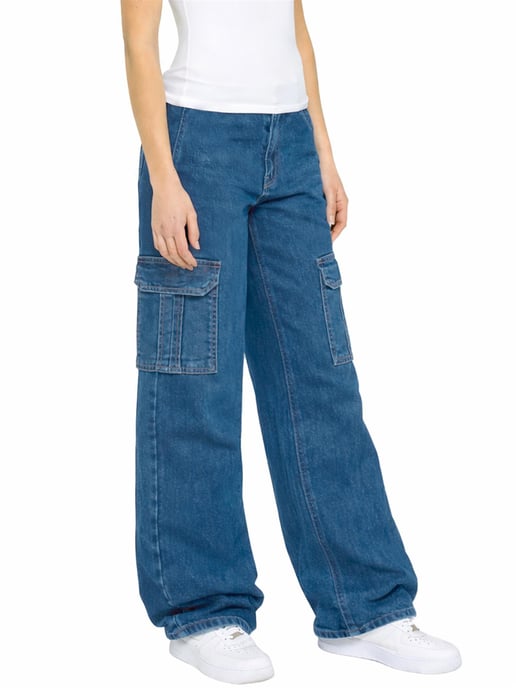 Enzo | Dames Cargo Baggy Jeans - Image 3