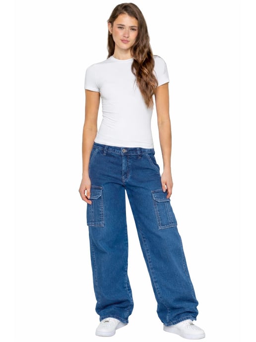Enzo | Dames Cargo Baggy Jeans - Image 5