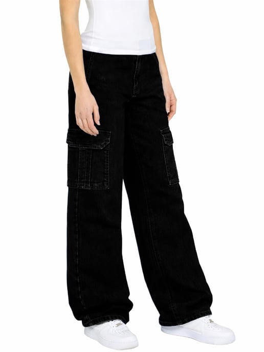 Enzo | Dames Cargo Baggy Jeans - Image 3