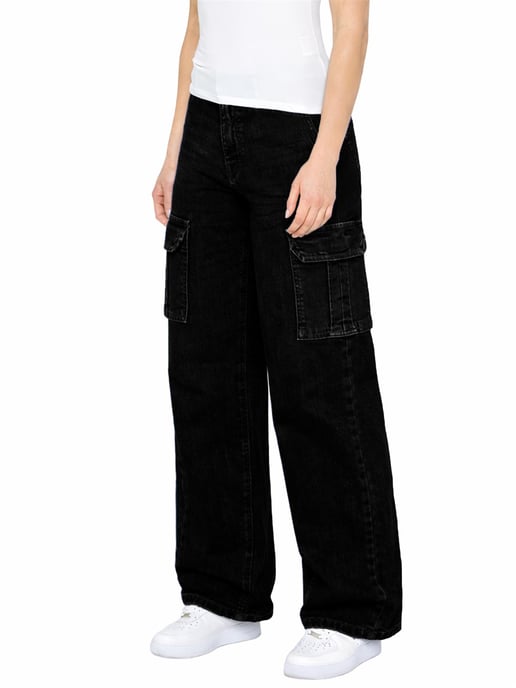 Enzo | Dames Cargo Baggy Jeans - Image 4