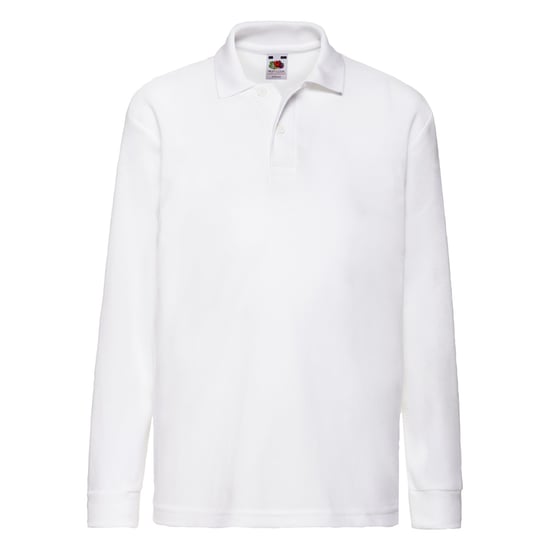 Fruit of the Loom Kinder/Kids 65/35 Effen Poloshirt met Lange Mouwen (Wit) - Image 1