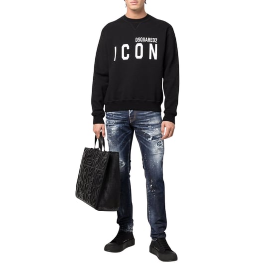 Dsquared2 Zwarte Sweatshirt Met Groot Logo En Iconisch Zwart Logo - Image 4