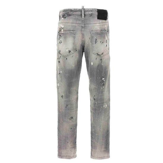Dsquared2 Grijze Skater Jeans Verfdesign - Image 2