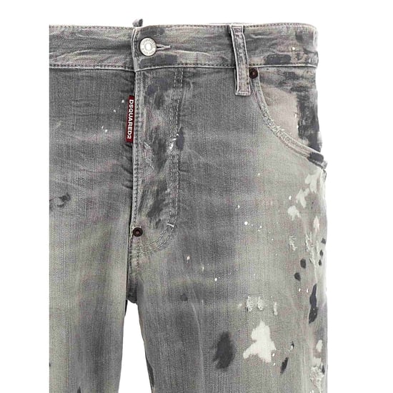 Dsquared2 Grijze Skater Jeans Verfdesign - Image 3