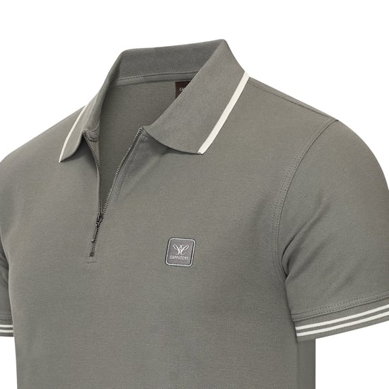 Cappuccino Italia Polo SS Polo Zip Polo Torino Grijs - Image 2