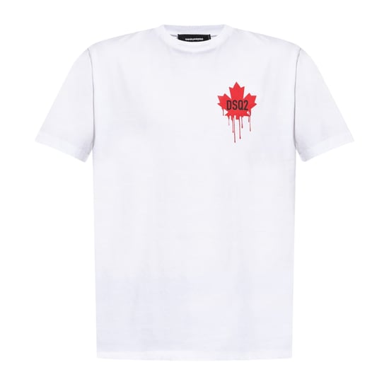 Dsquared2 T-shirt Met Klein Logo Van Een Druipend Esdoornblad, Wit - Image 1