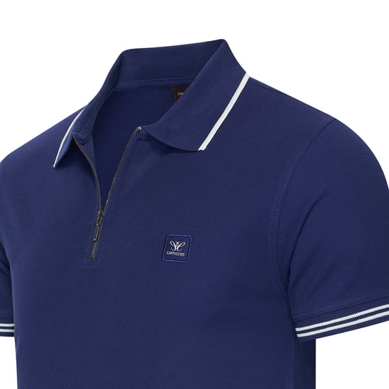 Cappuccino Italia Polo SS Polo Zip Polo Torino Blauw - Image 2