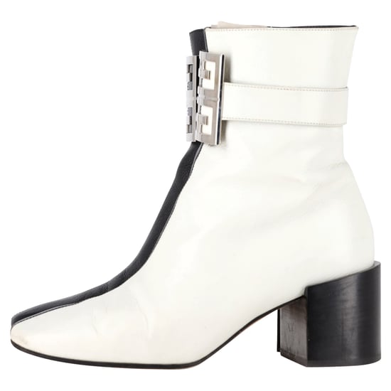 Givenchy 4G Bi-Color Enkellaarsjes in Wit en Zwart Leer - Image 4