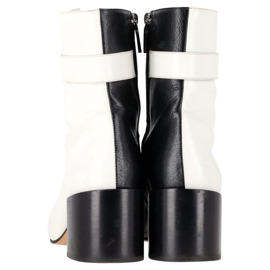 Givenchy 4G Bi-Color Enkellaarsjes in Wit en Zwart Leer - Image 5